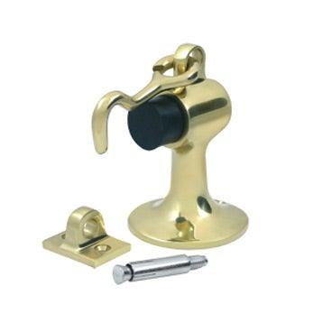 Cement Floor Mount Bumper w/ Holder - Polished Brass - New York Hardware Online