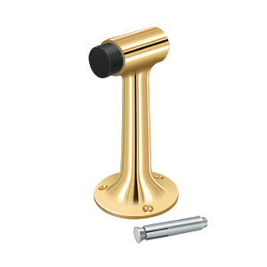 Heavy Duty Solid Brass Floor Mount Bumper by Deltana - 6" - PVD Polished Brass - New York Hardware