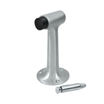 Heavy Duty Floor Mount, 6" Bumper - Brushed Chrome - New York Hardware Online