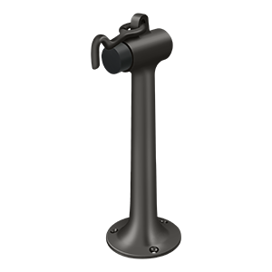 Heavy Duty Solid Brass Floor Mount Bumper w/ Hook by Deltana - 8" - Oil Rubbed Bronze - New York Hardware