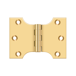 Solid Brass Parliament Hinge by Deltana - 3" x 4"  - PVD Polished Brass - New York Hardware