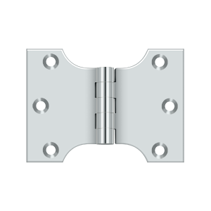 Solid Brass Parliament Hinge by Deltana - 3" x 4"  - Polished Chrome - New York Hardware