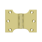 Solid Brass Parliament Hinge by Deltana - 3" x 4"  - Polished Brass - New York Hardware
