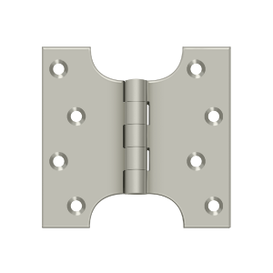 Solid Brass Parliament Hinge by Deltana - 4" x 4" - Brushed Nickel - New York Hardware
