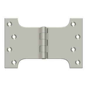 Solid Brass Parliament Hinge by Deltana - 4" x 6" - Brushed Nickel - New York Hardware