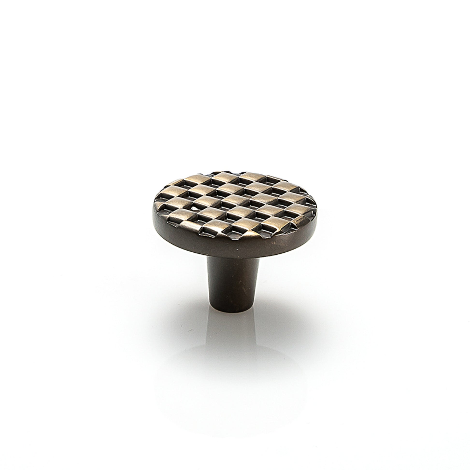 Argyle Round Knob By Du Verre - 1 1/2" - Antique Brass - New York Hardware