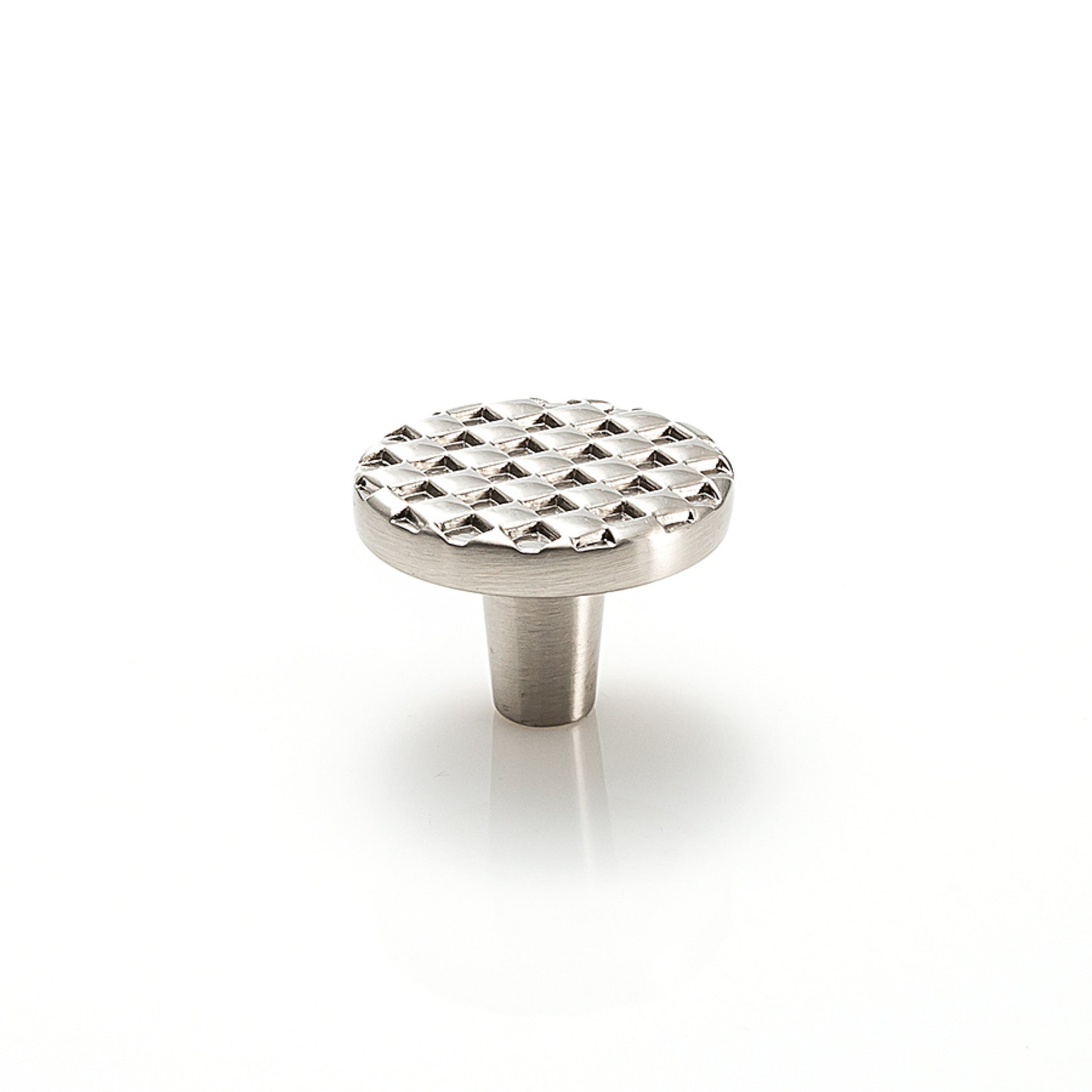 Argyle Round Knob By Du Verre - 1 1/2" - Satin Nickel - New York Hardware