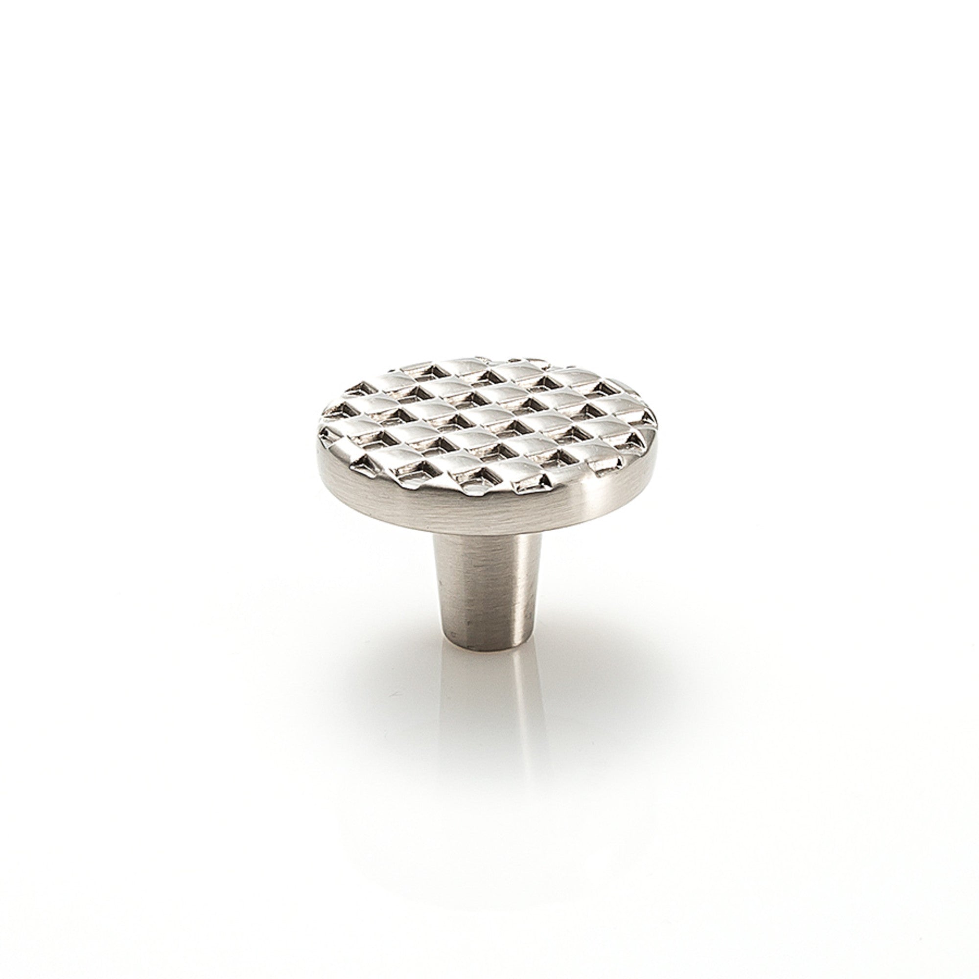 Argyle Round Knob By Du Verre - 1 1/2" - Satin Nickel - New York Hardware