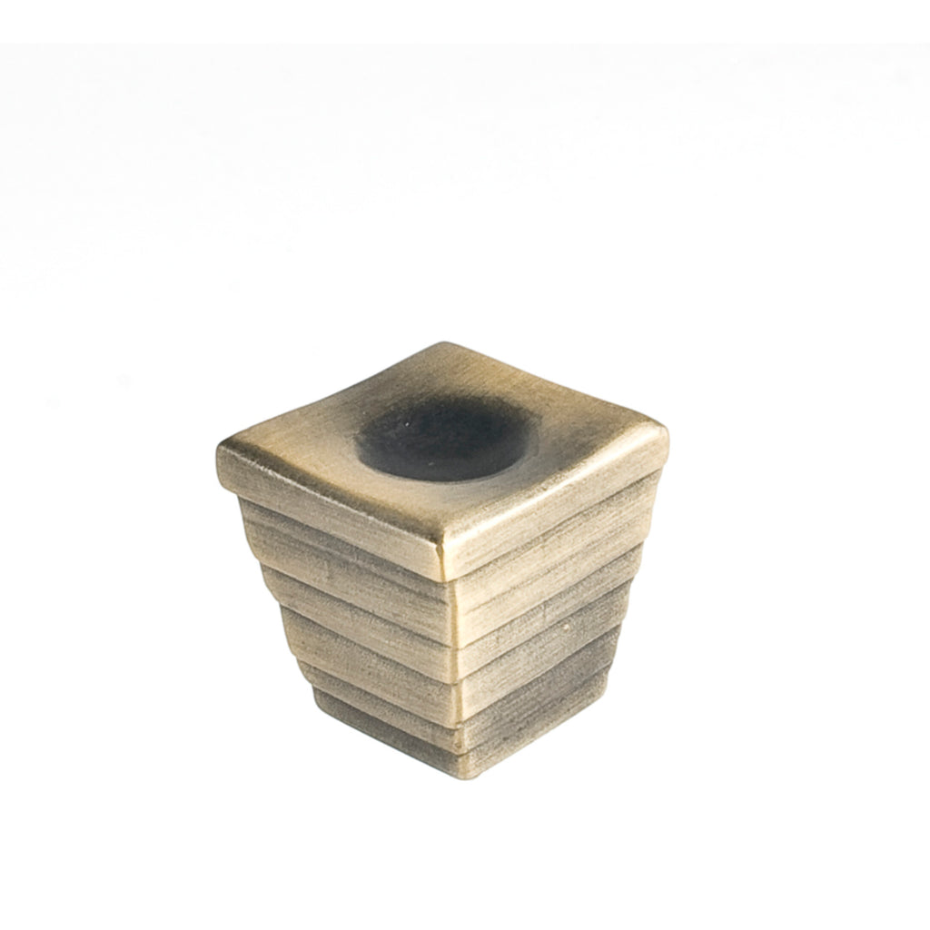 Forged 2 Cube Knob By Du Verre - 1 3/8" - Antique Brass - New York Hardware