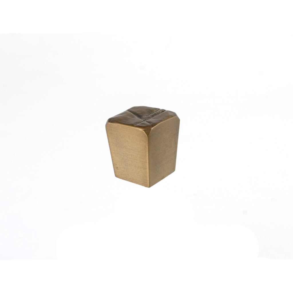 Jeff Goodman Cube Knob By Du Verre - 1" - Antique Brass - New York Hardware