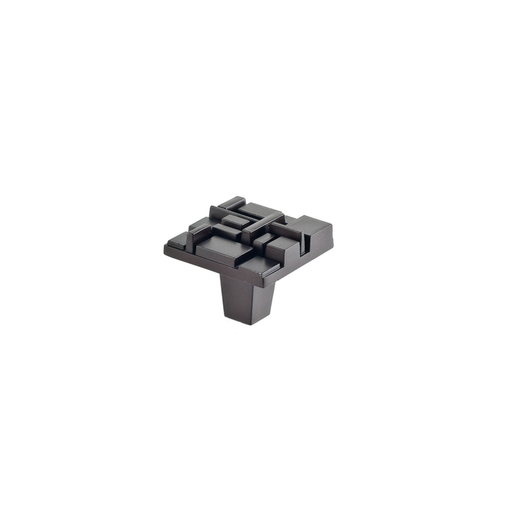 Offset Square Knob By Du Verre - 1 1/2" - Oil Rubbed Bronze - New York Hardware