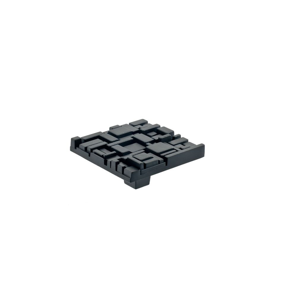 Offset Square Knob By Du Verre - 2 1/2" - Black Matte - New York Hardware