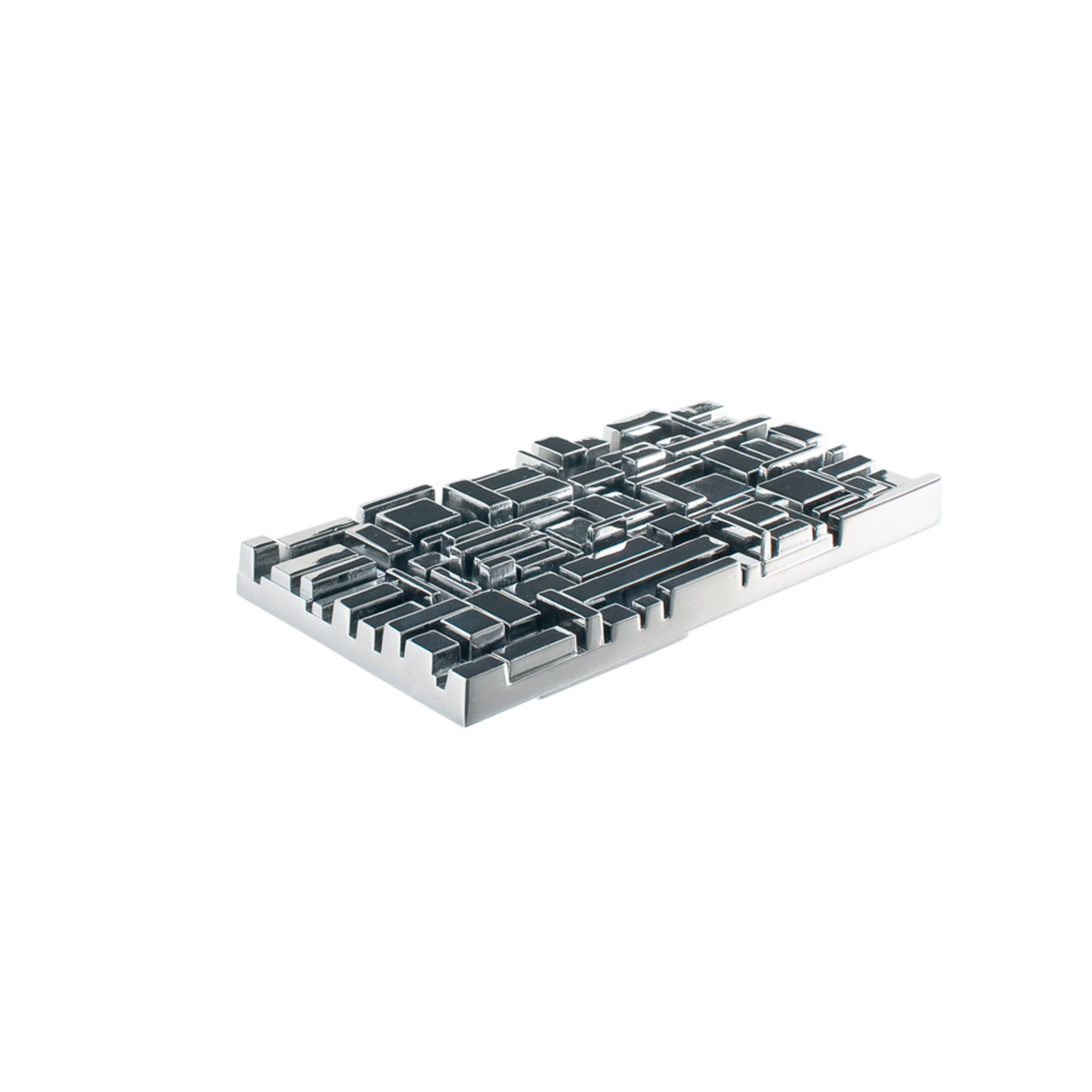 Offset Rectangle Pull By Du Verre - 1" - Polished Chrome - New York Hardware