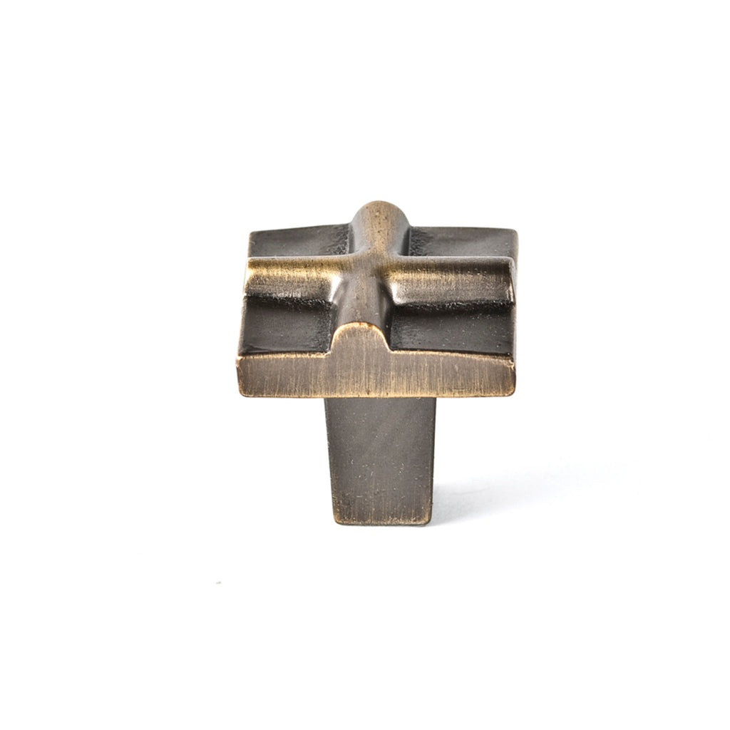 Rio Cross Knob By Du Verre - 1" - Antique Brass - New York Hardware