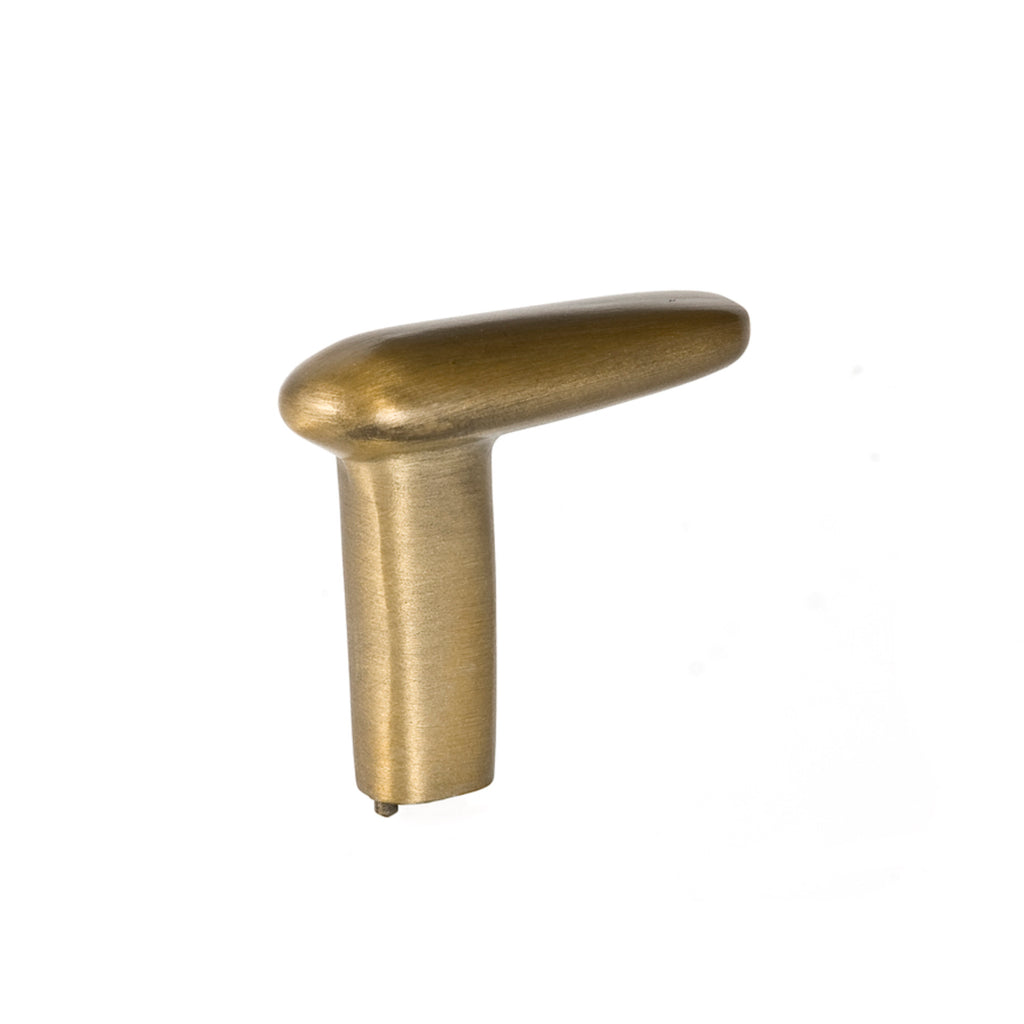 Series 3 Finger Knob By Du Verre - 1/2" - Antique Brass - New York Hardware