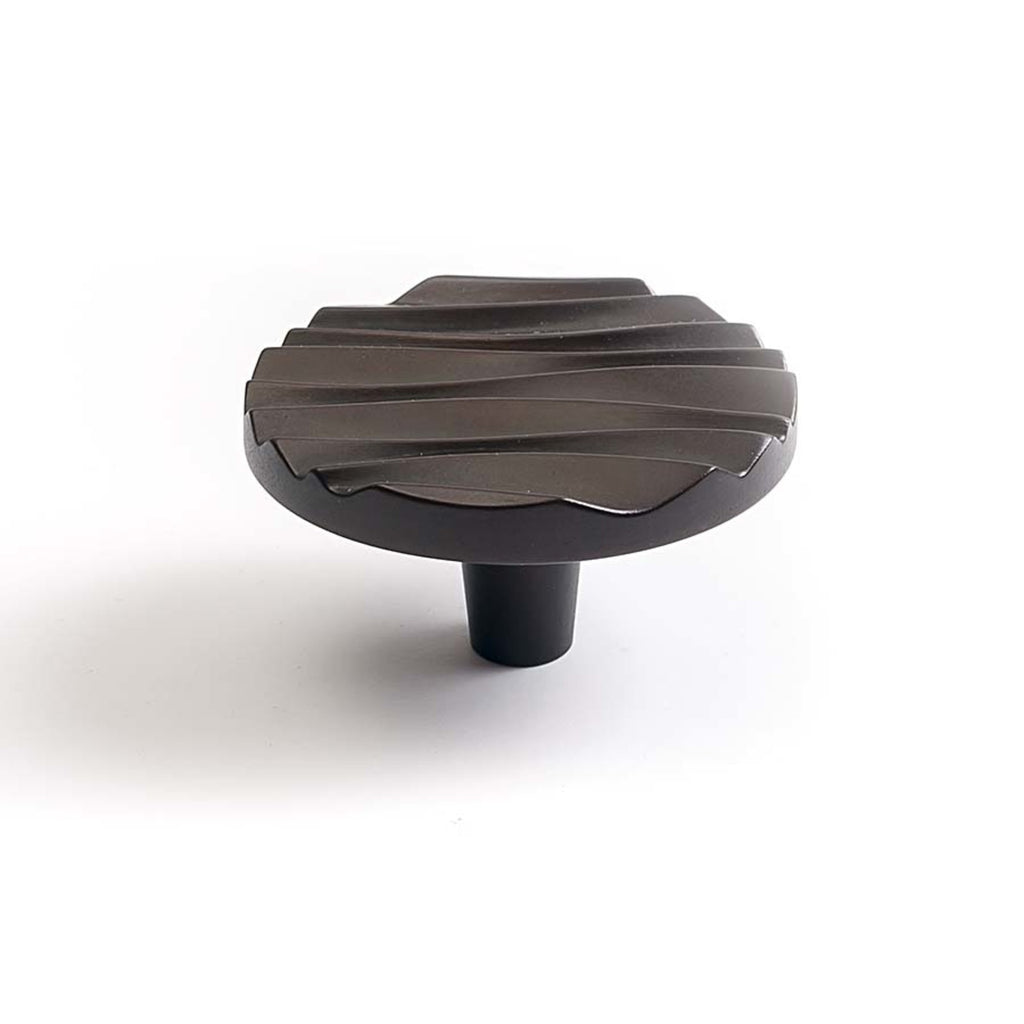 Wave Round Knob By Du Verre - 2 1/4" - Oil Rubbed Bronze - New York Hardware