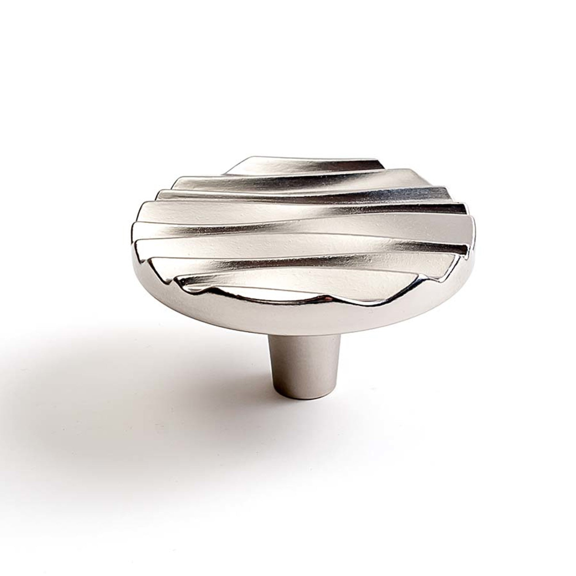 Wave Round Knob By Du Verre - 2 1/4" - Satin Nickel - New York Hardware