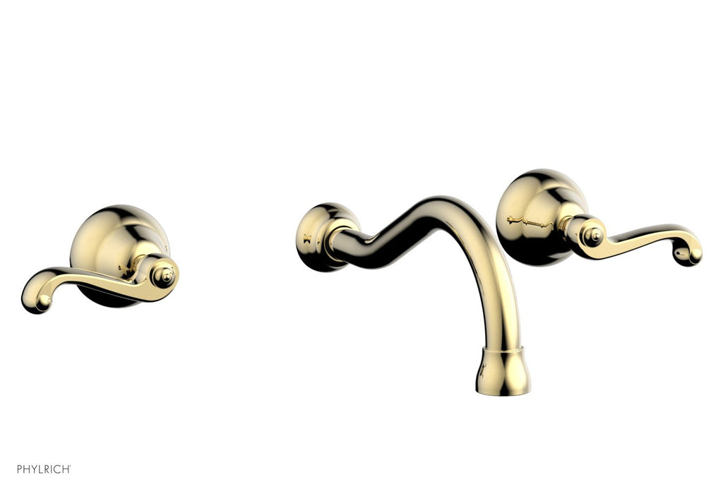 REVERE & SAVANNAH Wall Lavatory Set by Phylrich - Polished Brass Uncoated