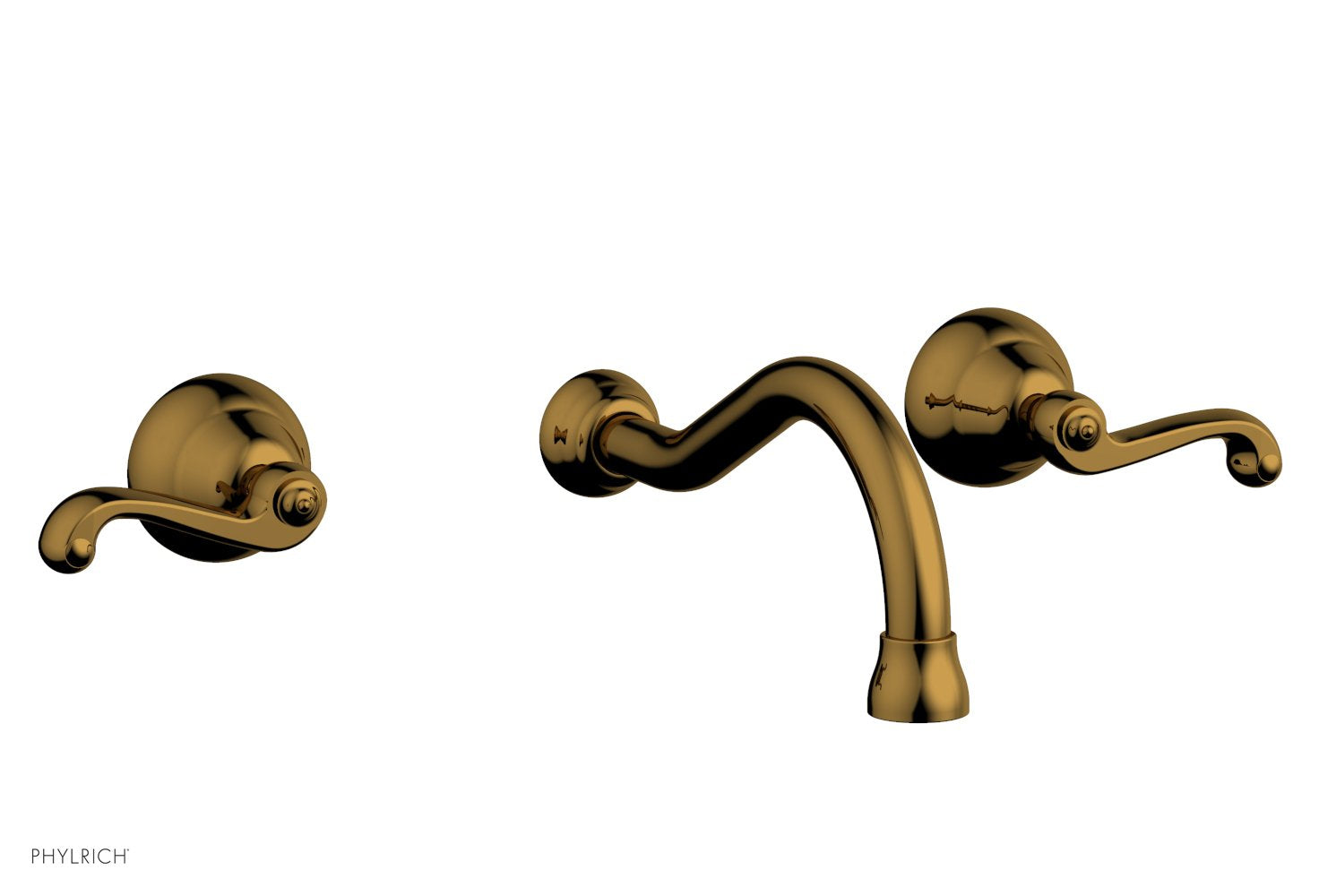 REVERE & SAVANNAH Wall Lavatory Set by Phylrich - Polished Gold