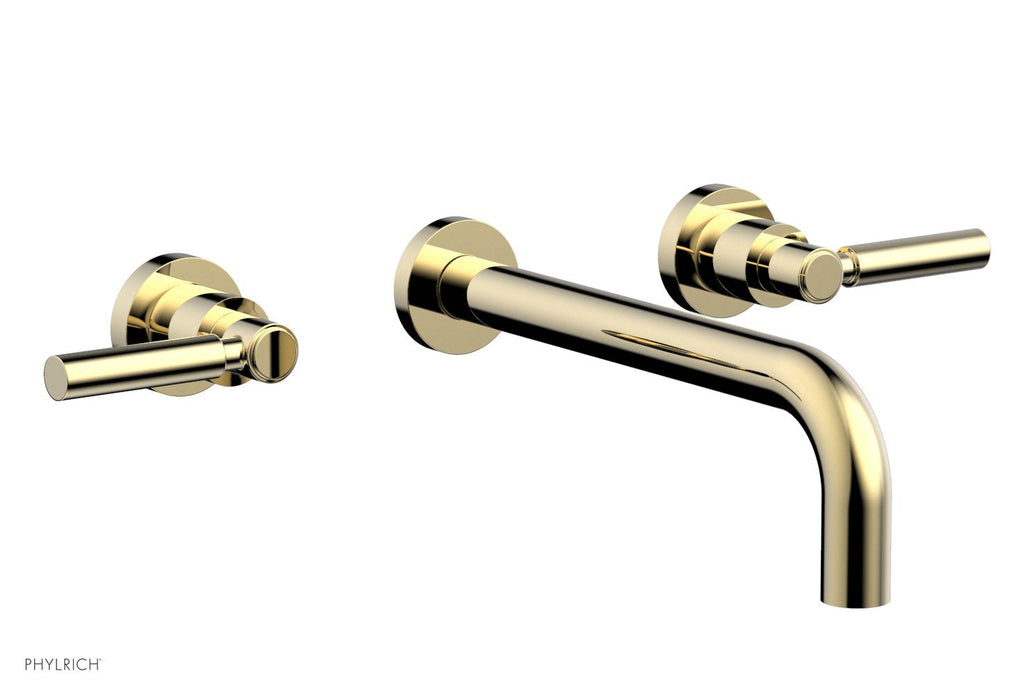 BASIC Wall Lavatory Set 10" Spout   Lever Handles by Phylrich - Polished Brass Uncoated