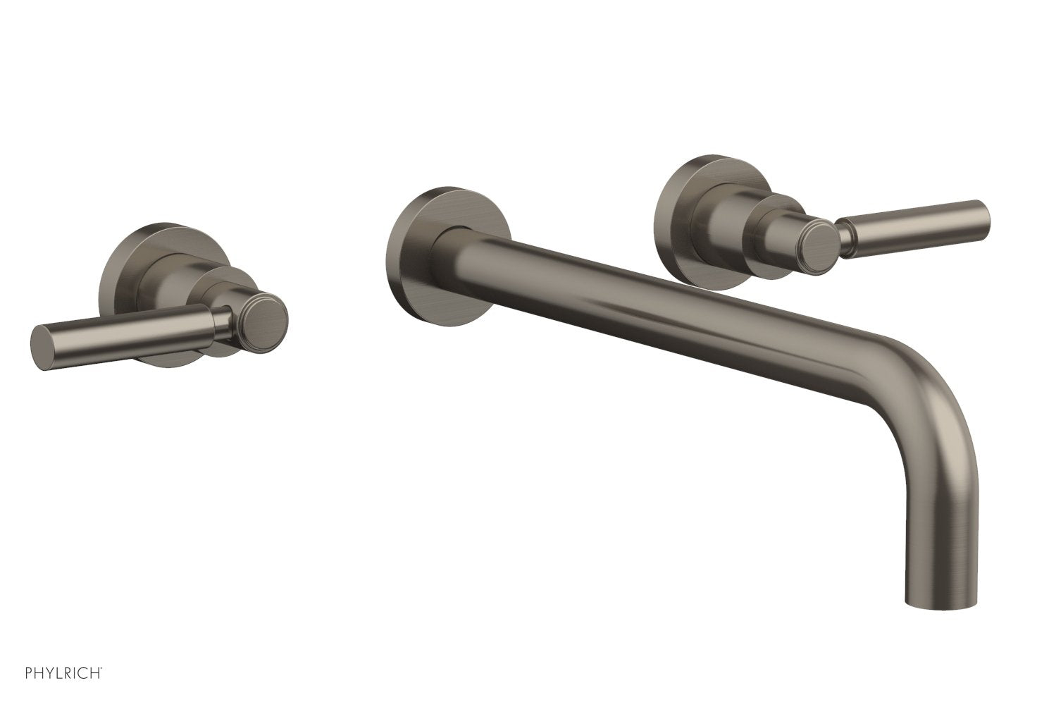 BASIC Wall Lavatory Set 12" Spout   Lever Handles by Phylrich - Pewter