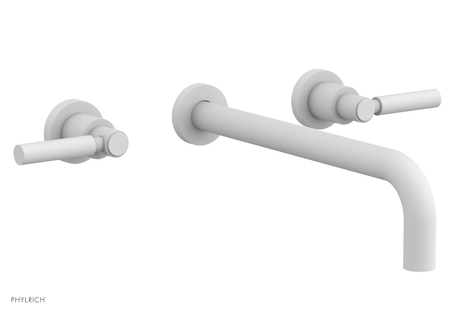 BASIC Wall Lavatory Set 12" Spout   Lever Handles by Phylrich - Satin White