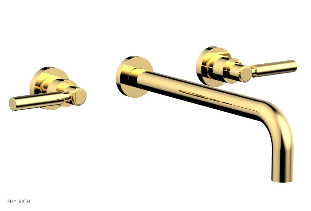 BASIC Wall Lavatory Set 12" Spout   Lever Handles by Phylrich - Polished Gold