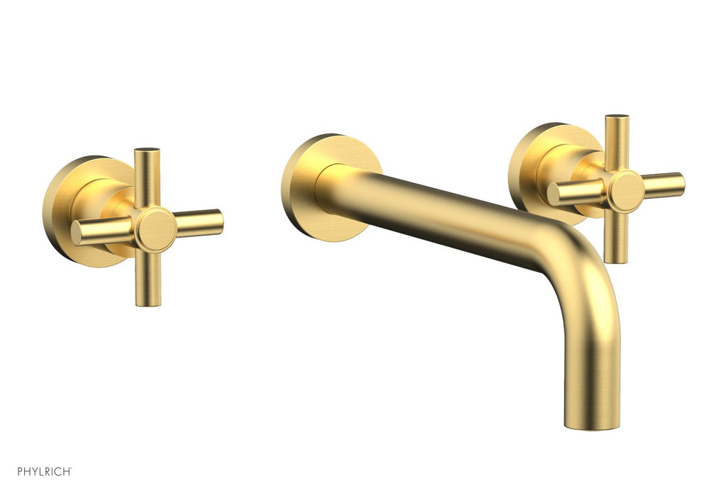 BASIC Wall Lavatory Set 10" Spout   Tubular Cross Handles by Phylrich - Burnished Gold