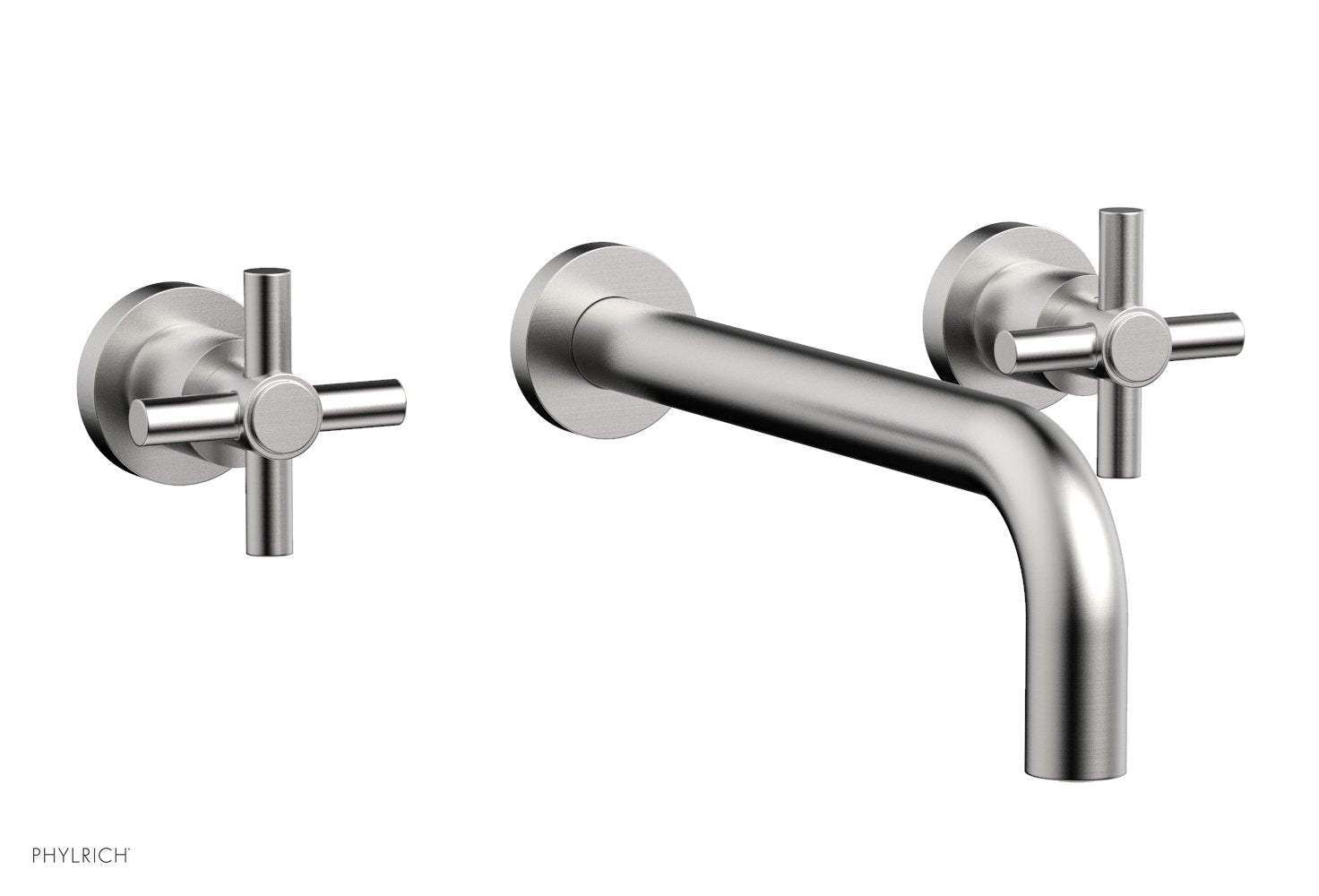 BASIC Wall Lavatory Set 10" Spout   Tubular Cross Handles by Phylrich - Satin Chrome