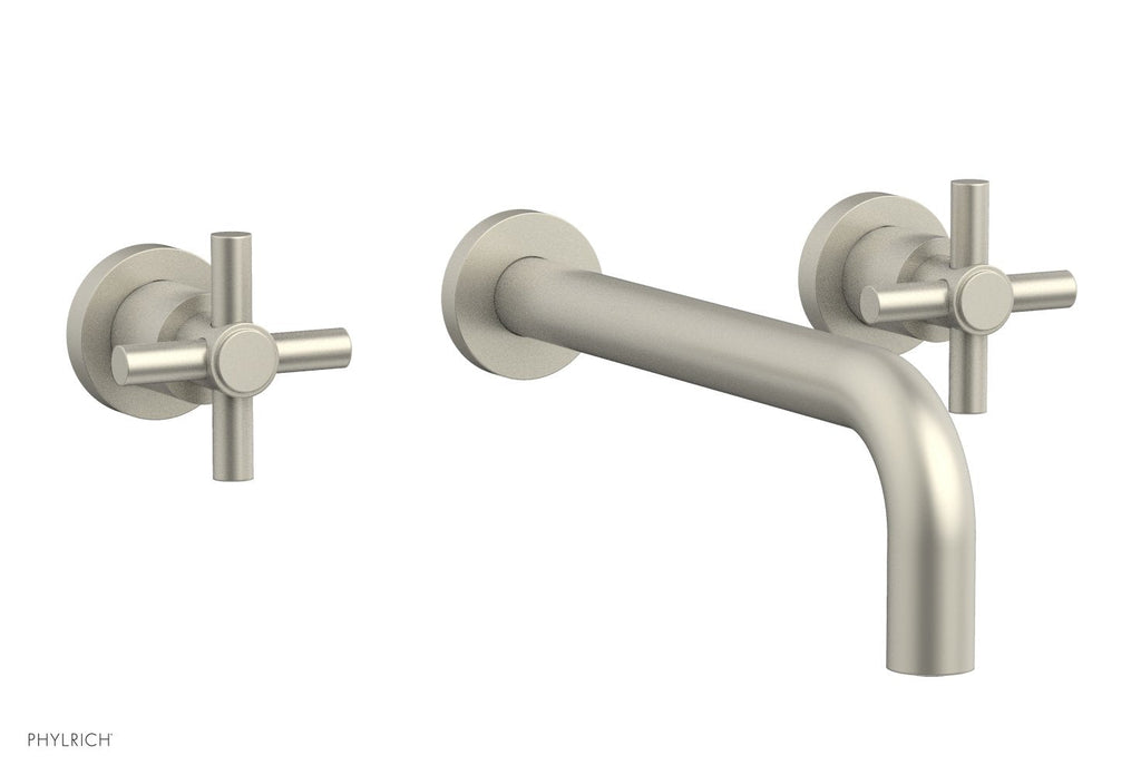 BASIC Wall Lavatory Set 10" Spout   Tubular Cross Handles by Phylrich - Burnished Nickel