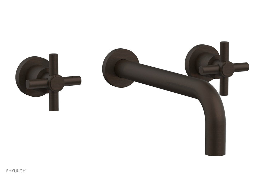 BASIC Wall Lavatory Set 10" Spout   Tubular Cross Handles by Phylrich - Antique Bronze