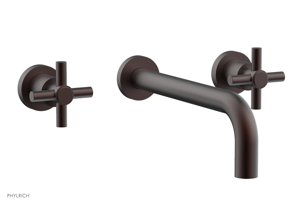 BASIC Wall Lavatory Set 10" Spout   Tubular Cross Handles by Phylrich - Weathered Copper