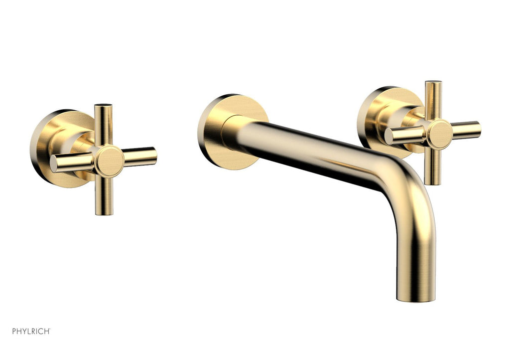 BASIC Wall Lavatory Set 10" Spout   Tubular Cross Handles by Phylrich - Polished Nickel