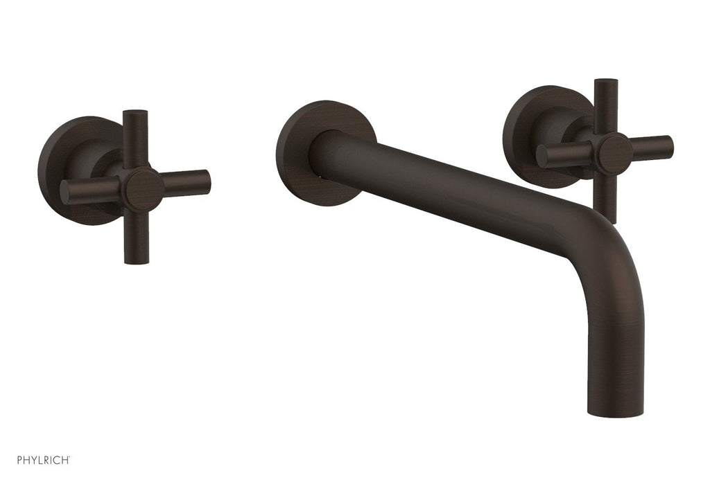 BASIC Wall Lavatory Set 12" Spout   Tubular Cross Handles by Phylrich - Antique Bronze