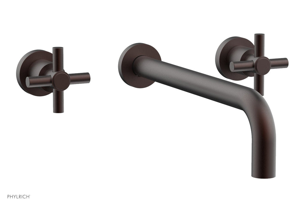 BASIC Wall Lavatory Set 12" Spout   Tubular Cross Handles by Phylrich - Weathered Copper