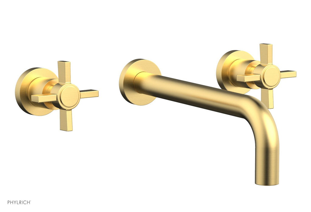 BASIC Wall Lavatory Set 10" Spout   Blade Cross Handles by Phylrich - Burnished Gold