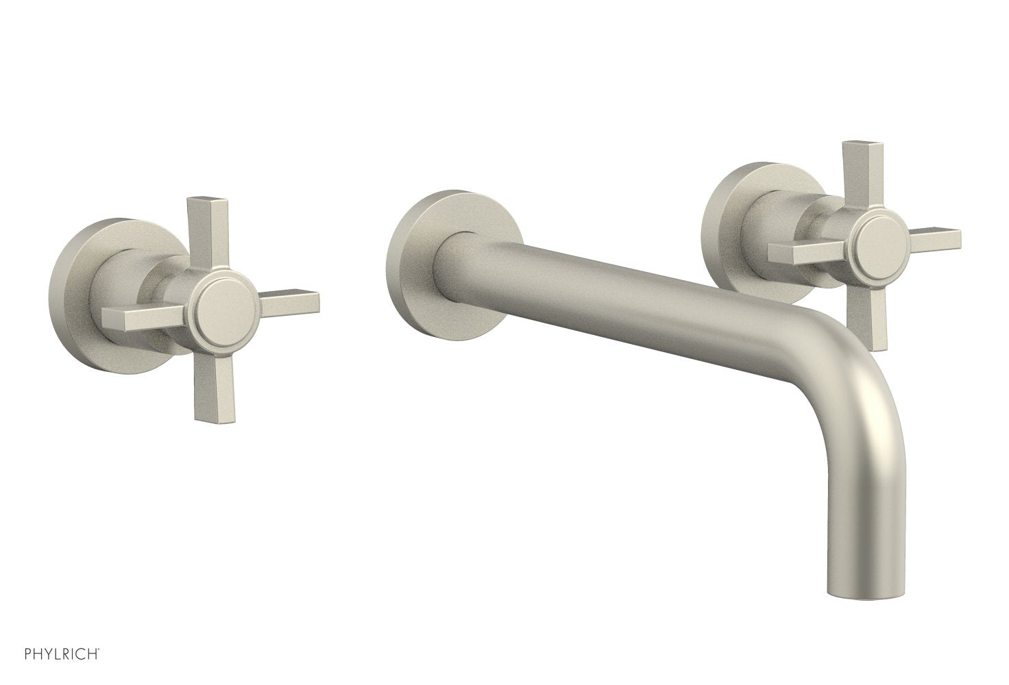 BASIC Wall Lavatory Set 10" Spout   Blade Cross Handles by Phylrich - Burnished Nickel
