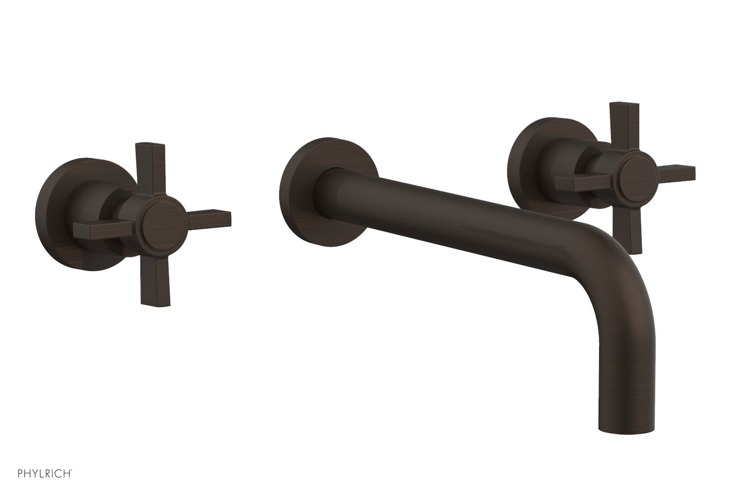 BASIC Wall Lavatory Set 10" Spout   Blade Cross Handles by Phylrich - Antique Bronze