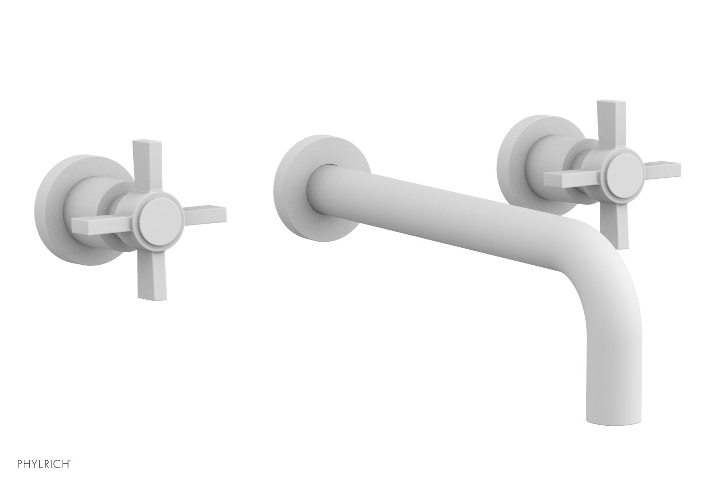 BASIC Wall Lavatory Set 10" Spout   Blade Cross Handles by Phylrich - Satin White