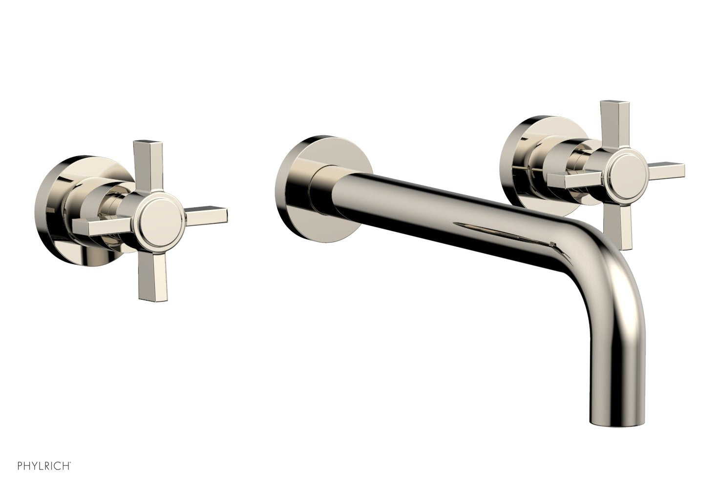 BASIC Wall Lavatory Set 10" Spout   Blade Cross Handles by Phylrich - Matte Black