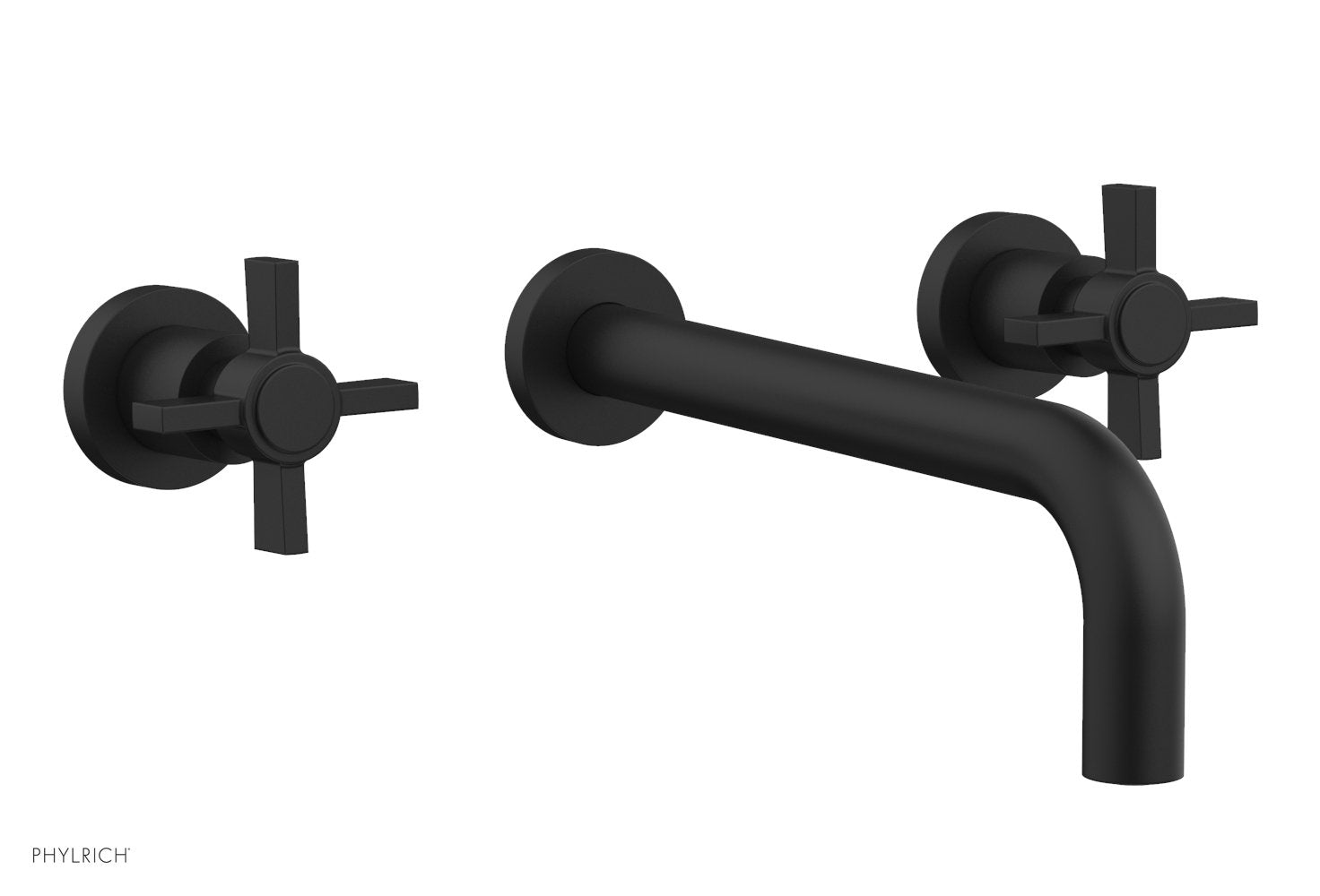 BASIC Wall Lavatory Set 10" Spout   Blade Cross Handles by Phylrich - Satin Nickel