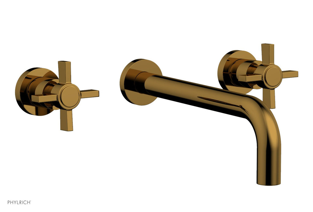 BASIC Wall Lavatory Set 10" Spout   Blade Cross Handles by Phylrich - French Brass