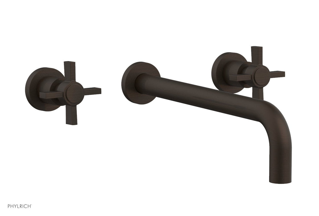 BASIC Wall Lavatory Set 12" Spout   Blade Cross Handles by Phylrich - Antique Bronze