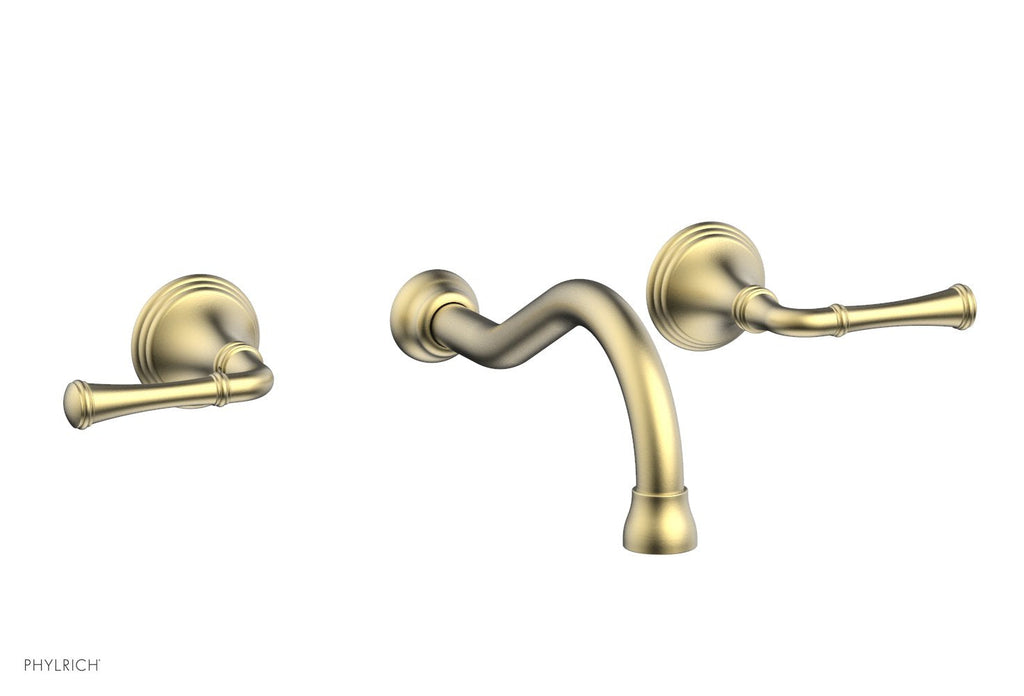 3RING Wall Lavatory Set   Straight Lever Handles by Phylrich - Burnished Gold