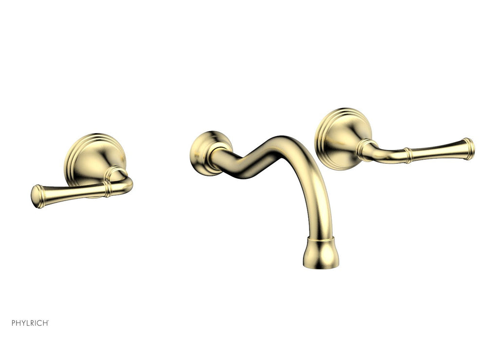3RING Wall Lavatory Set   Straight Lever Handles by Phylrich - Polished Brass Uncoated