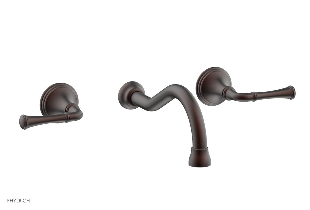 3RING Wall Lavatory Set   Straight Lever Handles by Phylrich - Weathered Copper