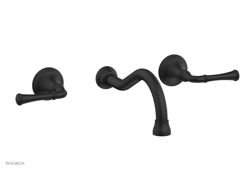 3RING Wall Lavatory Set   Straight Lever Handles by Phylrich - Matte Black