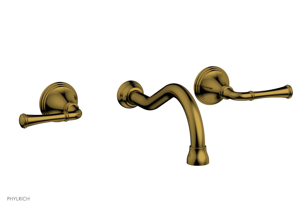 3RING Wall Lavatory Set   Straight Lever Handles by Phylrich - French Brass