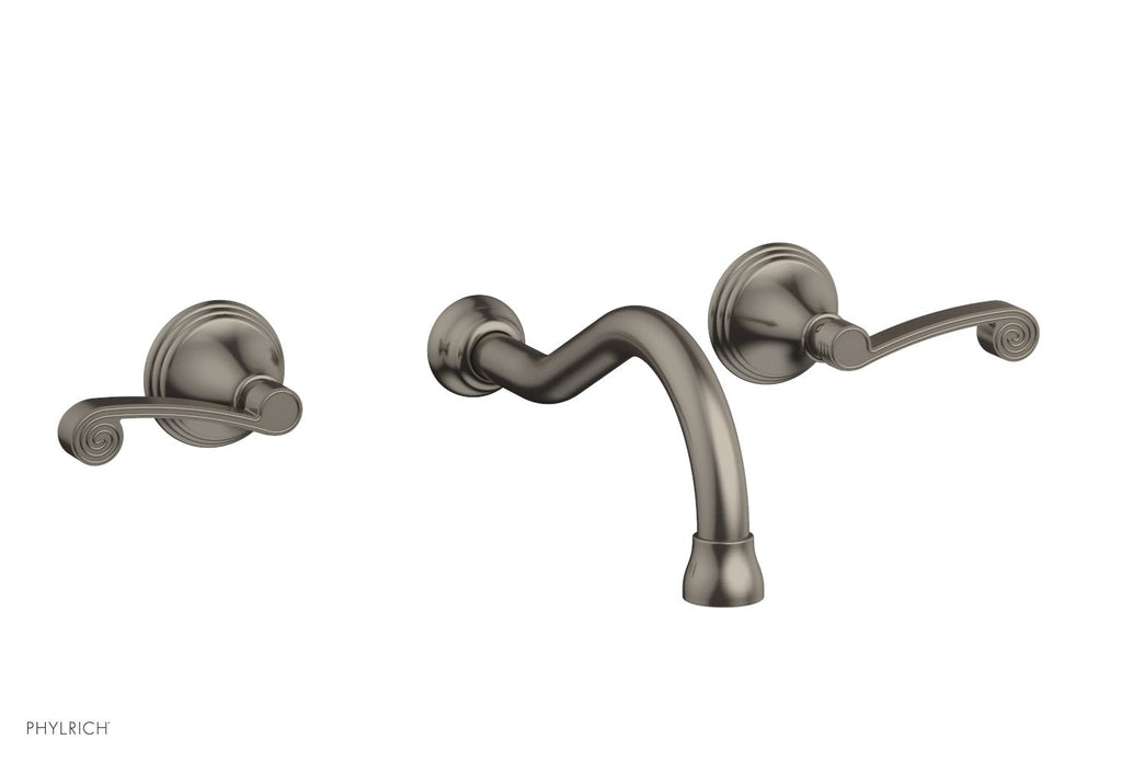 3RING Wall Lavatory Set   Curved Lever Handles by Phylrich - Pewter