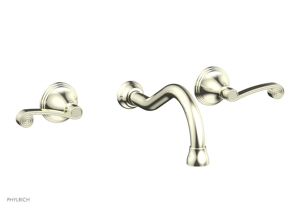 3RING Wall Lavatory Set   Curved Lever Handles by Phylrich - Burnished Nickel